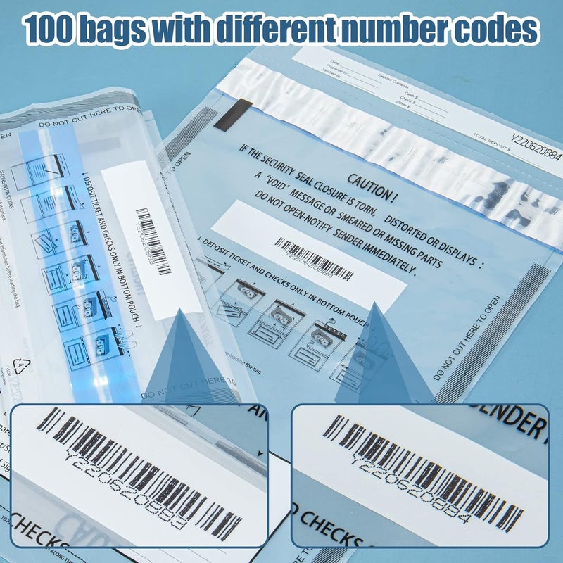Isink Bank deposit bags plastic,Money bag for cash,Bank bag,Cash register bags 9 x 12 Inch (Clear, 100 Pack) - Image 4